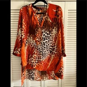 Animal print tunic blouse